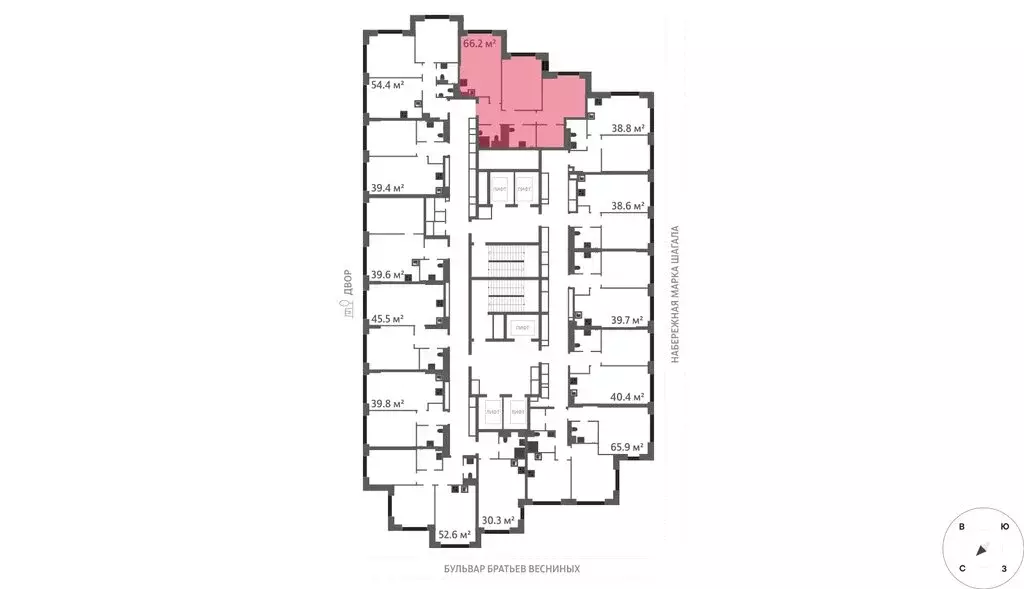 2-комнатная квартира: Москва, ЖК Марк, к3 (66.2 м) - Фото 1