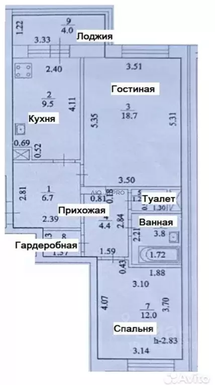 2-к кв. Башкортостан, Уфа Бакалинская ул., 19 (57.8 м) - Фото 1