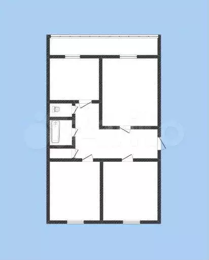 3-к. квартира, 60,8 м, 2/5 эт. - Фото 0