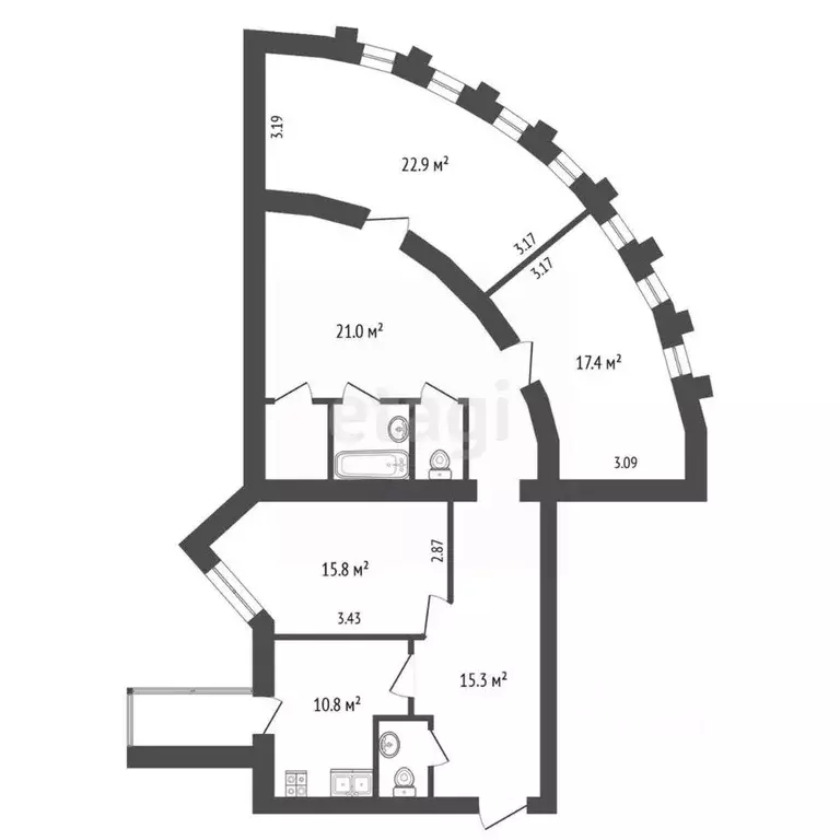 3-к кв. Ярославская область, Ярославль Красноборская ул., 35 (112.5 м) - Фото 0
