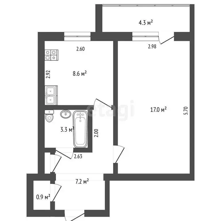 1-комнатная квартира: Евпатория, улица 9 Мая, 92 (37 м) - Фото 0