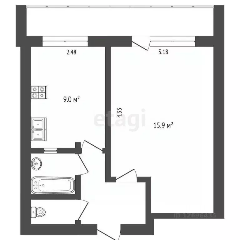 1-к кв. Москва ул. Доватора, 1/28 (31.0 м) - Фото 2