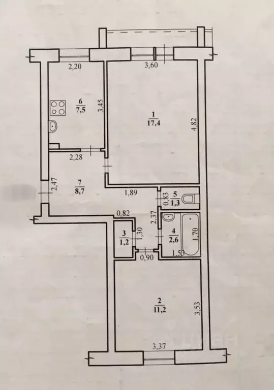 2-к кв. Волгоградская область, Волгоград ул. Кирова, 128 (49.9 м) - Фото 1