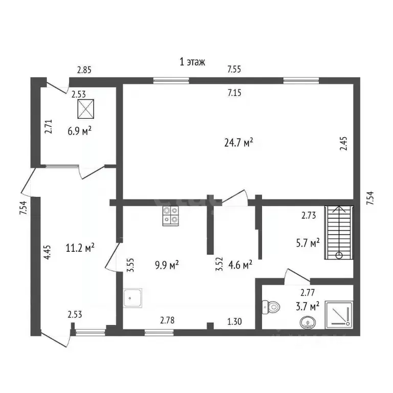 Дом в Томская область, Томск пос. Новый, ул. Пастера (96 м) - Фото 2