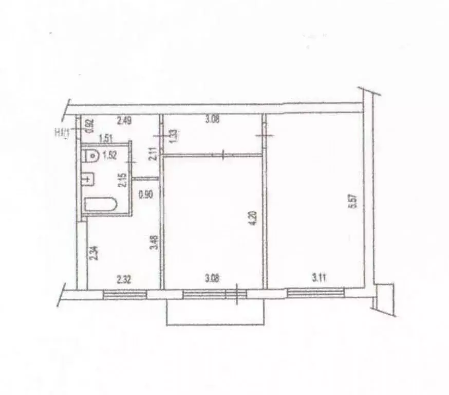 2-комнатная квартира: Барнаул, улица Георгия Исакова, 234 (47.5 м) - Фото 1
