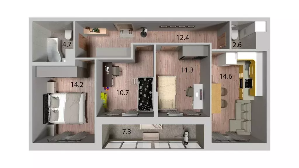 3-комнатная квартира: Санкт-Петербург, бульвар Головнина, 6к1 (70.5 м) - Фото 1