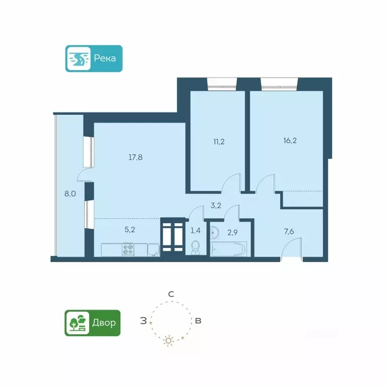 3-к кв. Новосибирская область, Новосибирск Междуреченская ул., 5/2 ... - Фото 1