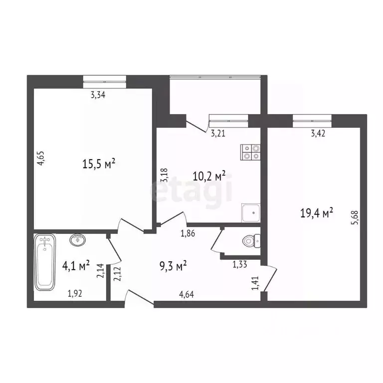 2-к кв. Воронежская область, Семилуки ул. Дзержинского, 11 (44.0 м) - Фото 2