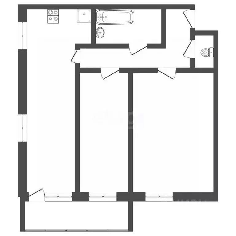 2-к кв. Тульская область, Тула Первомайская ул., 32А (74.6 м) - Фото 2