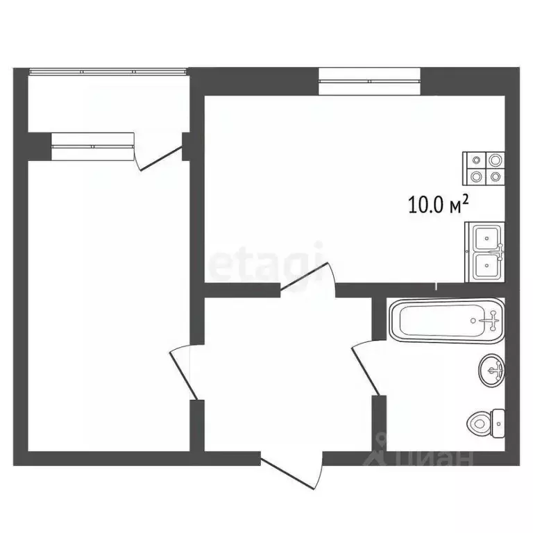 1-к кв. Вологодская область, Вологда ул. Возрождения, 82А (45.0 м) - Фото 1