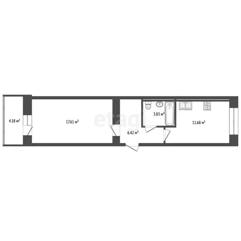 1-комнатная квартира: Таганрог, 1-й Новый переулок, 18Г (39.4 м) - Фото 1