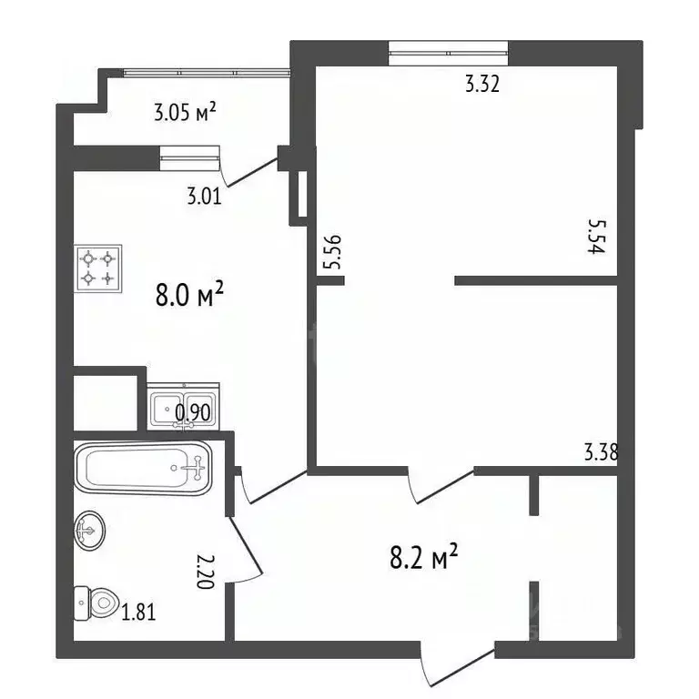 1-к кв. Санкт-Петербург просп. Юнтоловский, 45к2 (38.6 м) - Фото 2