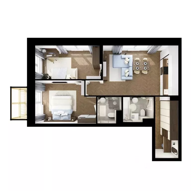 2-к кв. Нижегородская область, Нижний Новгород д. Утечино, Савин Парк ... - Фото 1