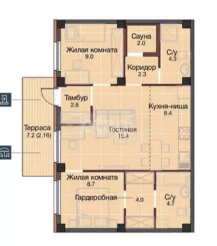 2-комнатная квартира: Тюмень, улица Парада Победы, 17 (61.7 м) - Фото 0