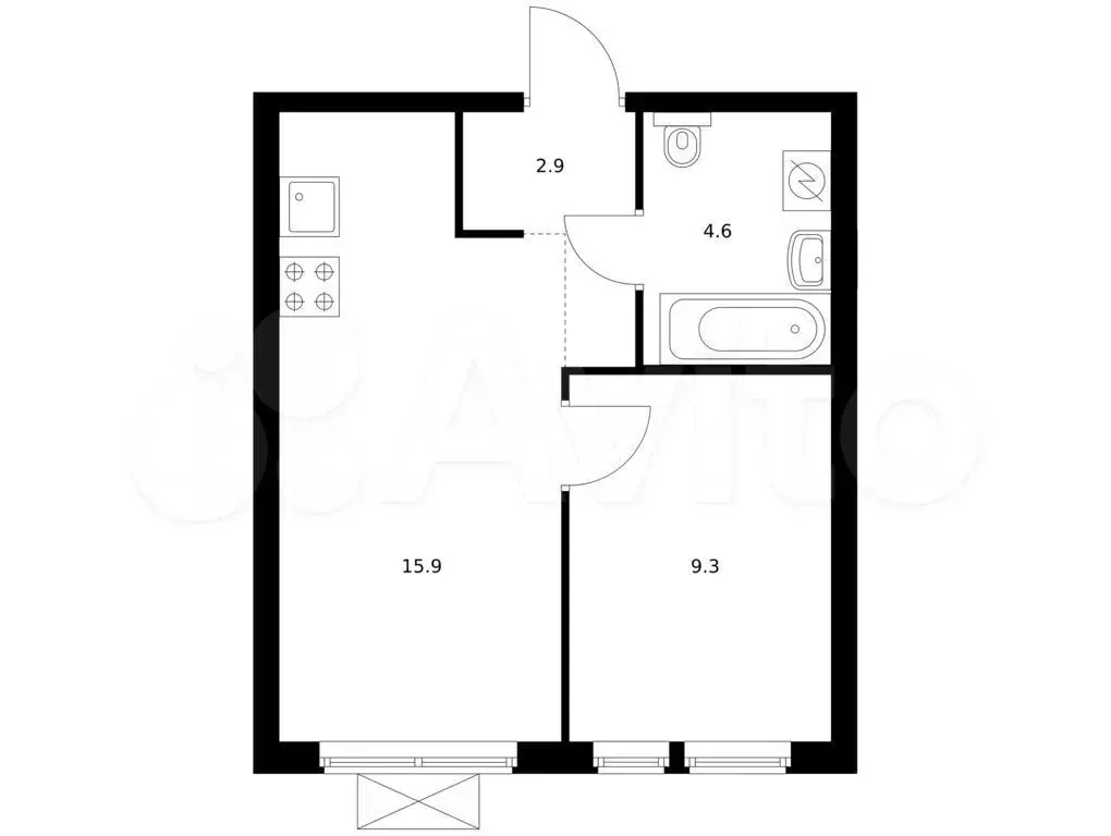 1-к. квартира, 32,7 м, 7/28 эт. - Фото 0