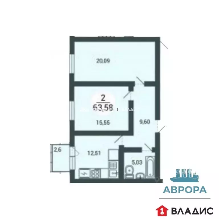 2-к кв. Челябинская область, Магнитогорск ул. Тевосяна, 32 (63.58 м) - Фото 1