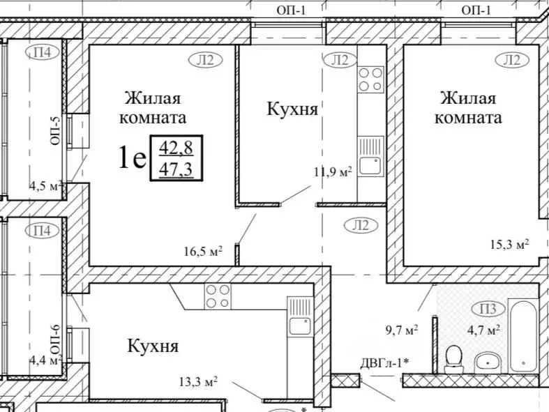 1-к кв. Тамбовская область, Тамбов Мичуринская ул., 25 (47.3 м) - Фото 1