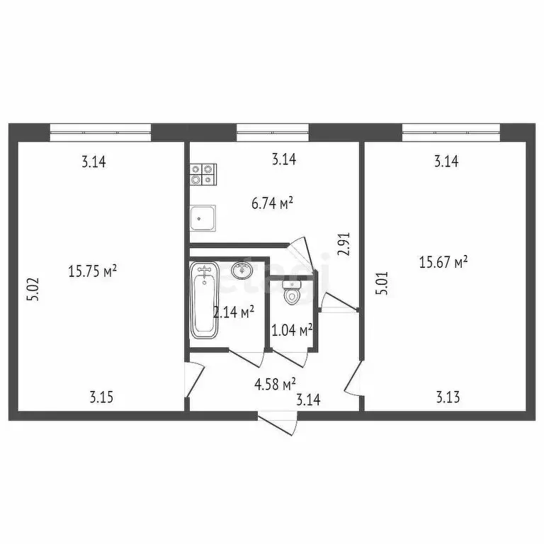 2-комнатная квартира: Санкт-Петербург, проспект Большевиков, 79к1 ... - Фото 1