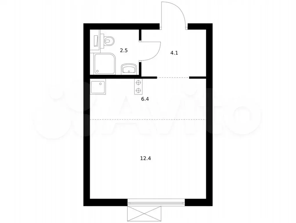 Квартира-студия, 25,4 м, 12/25 эт. - Фото 0