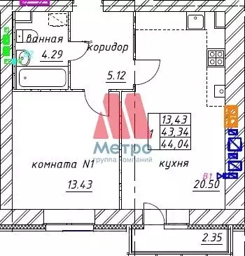 1-к кв. Ярославская область, Ярославский район, Заволжское с/пос, пос. ... - Фото 1