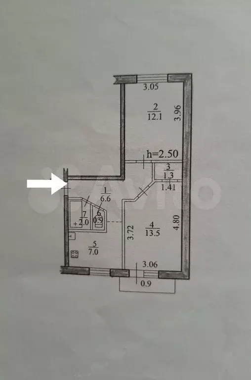 2-к. квартира, 43,4 м, 4/5 эт. - Фото 0