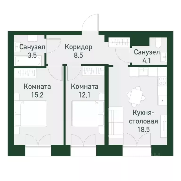 2-к кв. Свердловская область, Екатеринбург Твоя Привилегия жилой ... - Фото 0