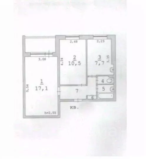 2-к кв. Пермский край, Пермь Парковый просп., 41В (43.0 м) - Фото 2