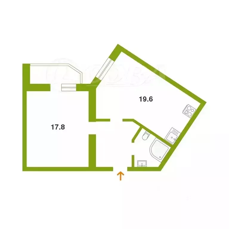 1-к кв. Тюменская область, Тюмень Амурская ул., 39 (49.7 м) - Фото 2