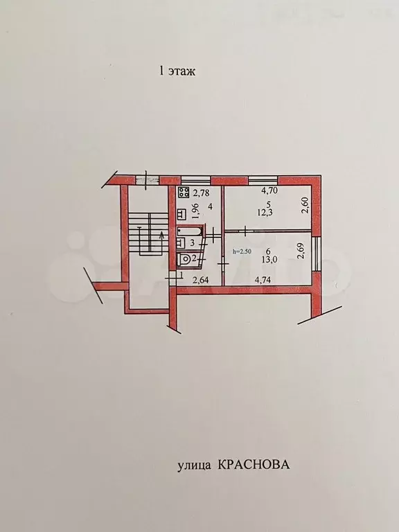 2-к. квартира, 38,8 м, 1/5 эт. - Фото 0