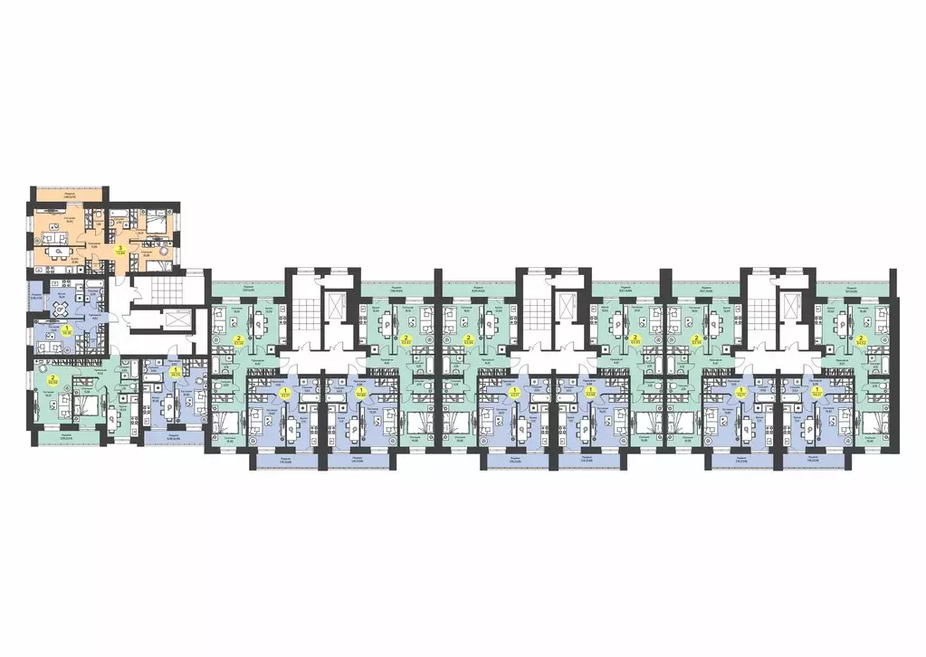 3-к квартира, 70.14 м - Фото 1