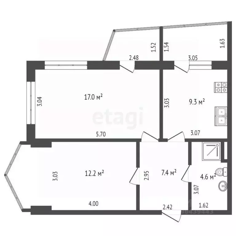 3-к кв. Крым, Ялта ул. Грибоедова, 21к1 (68.0 м) - Фото 1