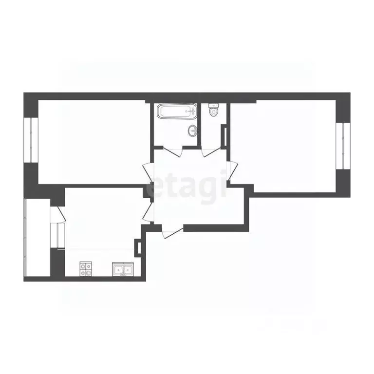 2-к кв. Смоленская область, Смоленск ул. Крупской, 60/2 (61.9 м) - Фото 2