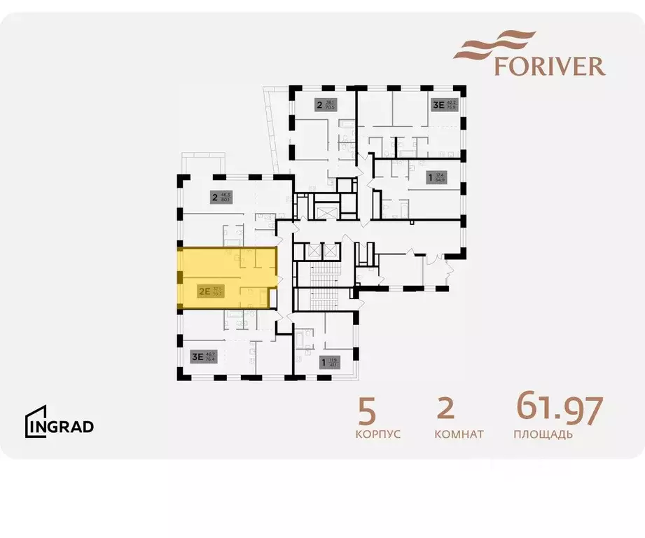 2-к кв. Москва Г мкр, Форивер жилой комплекс, 5 (61.97 м) - Фото 1
