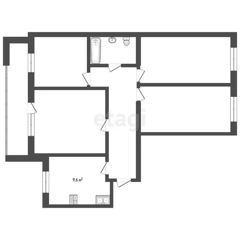 4-комнатная квартира: Юрга, улица Кирова, 35 (73.4 м) - Фото 0