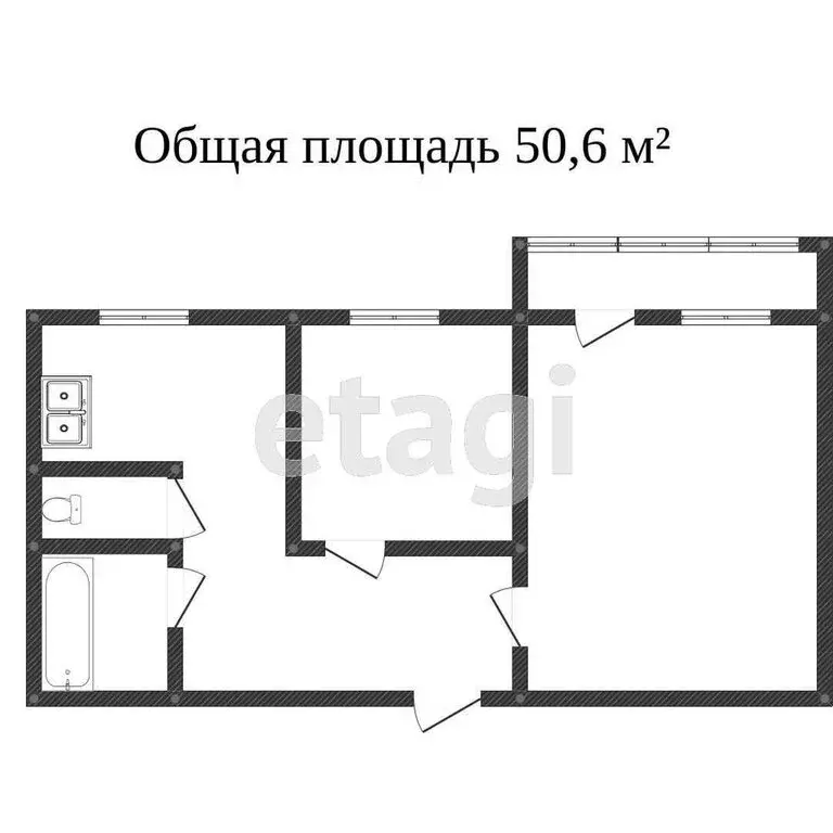2-комнатная квартира: Миасс, улица Готвальда, 23 (50.5 м) - Фото 1