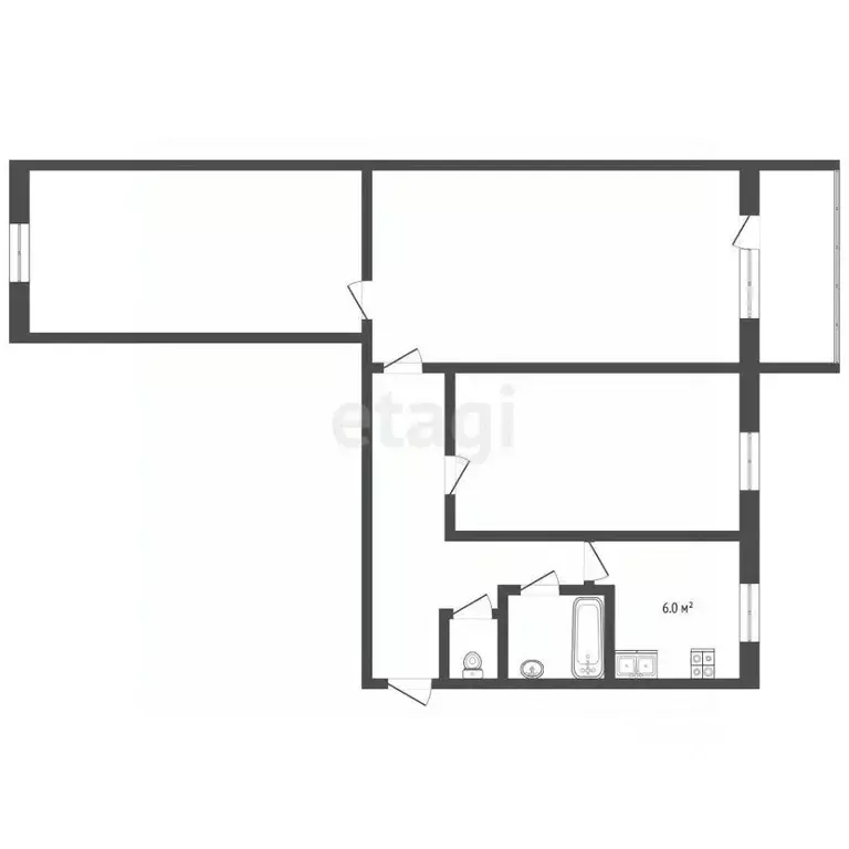 3-к кв. Владимирская область, Муром Владимирское ш., 10 (58.5 м) - Фото 1