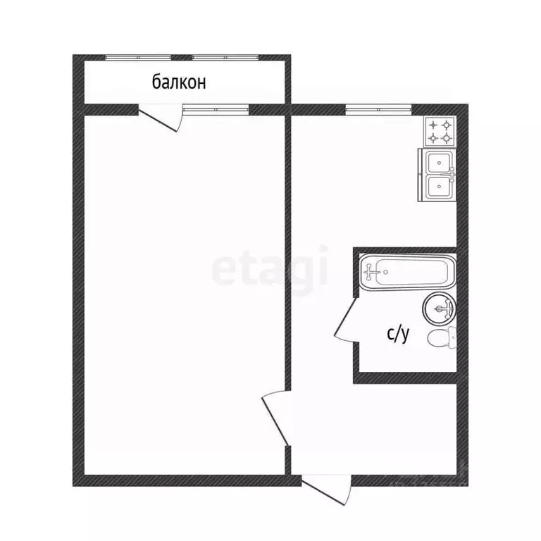 1-к кв. Костромская область, Кострома Профсоюзная ул., 15 (32.0 м) - Фото 2