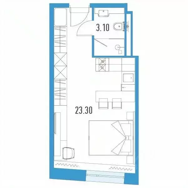 Студия Санкт-Петербург Ленинский просп., 153уч1 (27.41 м) - Фото 0