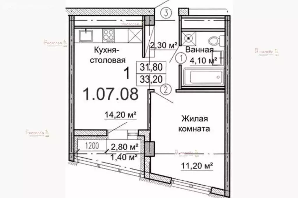 1-комнатная квартира: Екатеринбург, улица Академика Постовского, 17А ... - Фото 1
