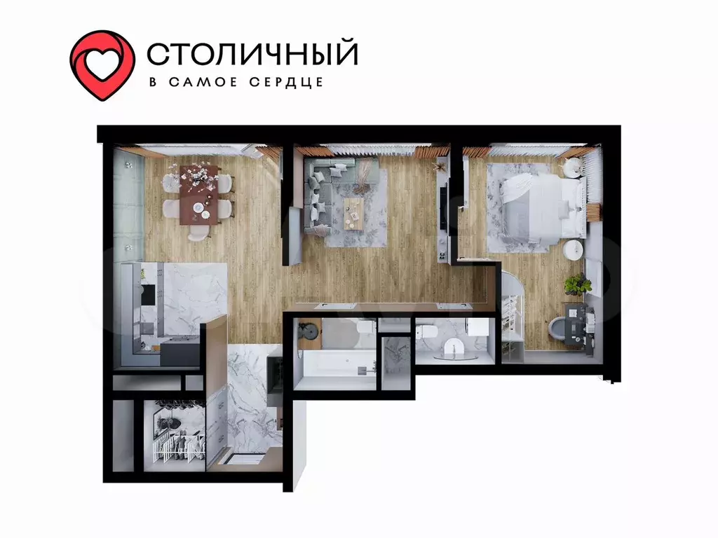 2-к. квартира, 79,1 м, 12/25 эт. - Фото 1
