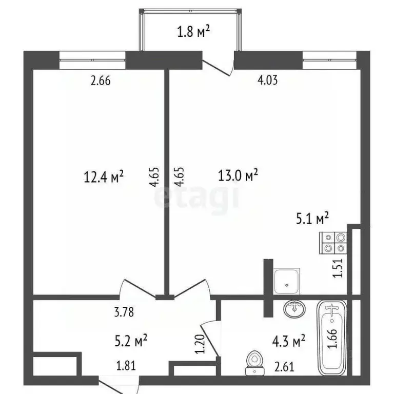 1-к кв. Ростовская область, Ростов-на-Дону Стабильная ул., 3с3 (40.0 ... - Фото 1