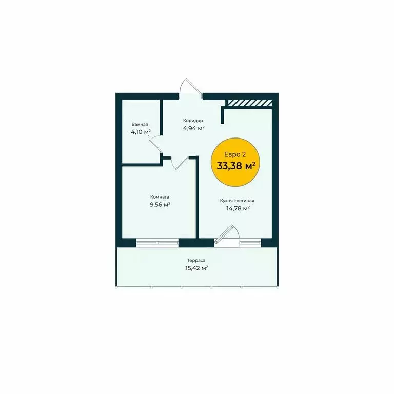 1-комнатная квартира: Тюмень, Лесопарковая улица, 1к2 (54.05 м) - Фото 1