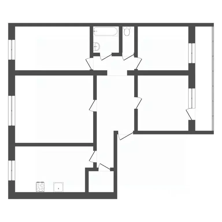 3-к кв. Тюменская область, Тюмень Полевая ул., 27 (78.0 м) - Фото 2