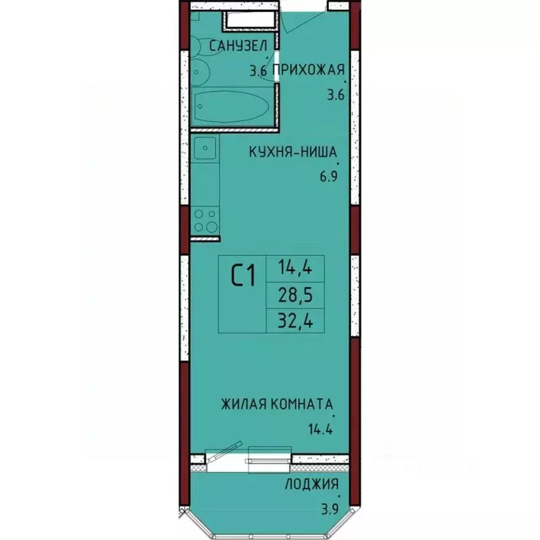 Студия Тульская область, Тула городской округ, с. Осиновая Гора, ... - Фото 1