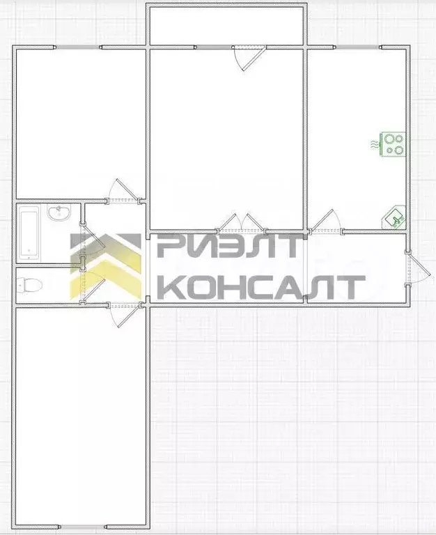 3-к. квартира, 80 м, 1/5 эт. - Фото 0
