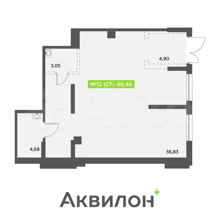 Продам помещение свободного назначения, 69.46 м - Фото 0