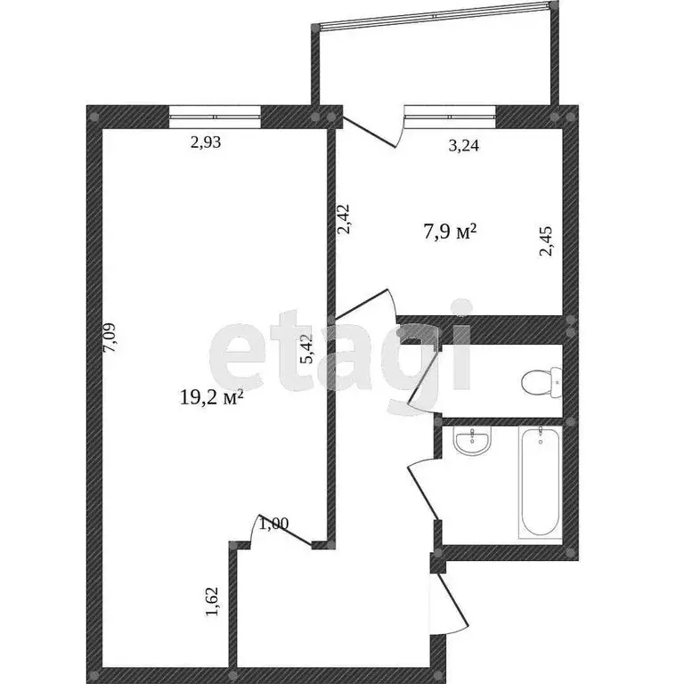 1-комнатная квартира: Шебекино, улица Шумилова, 7 (29.1 м) - Фото 1