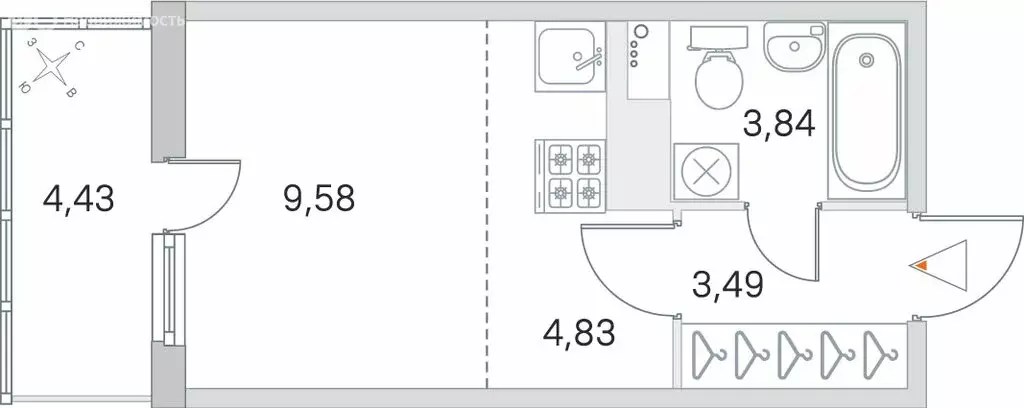 Квартира-студия: Всеволожский район, Заневское городское поселение, ... - Фото 1
