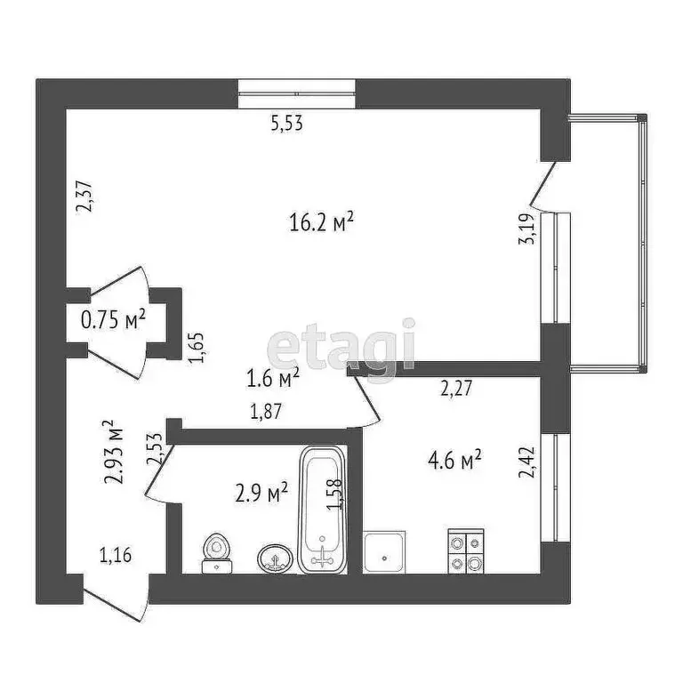 1-комнатная квартира: Архангельская область, рабочий посёлок ... - Фото 1