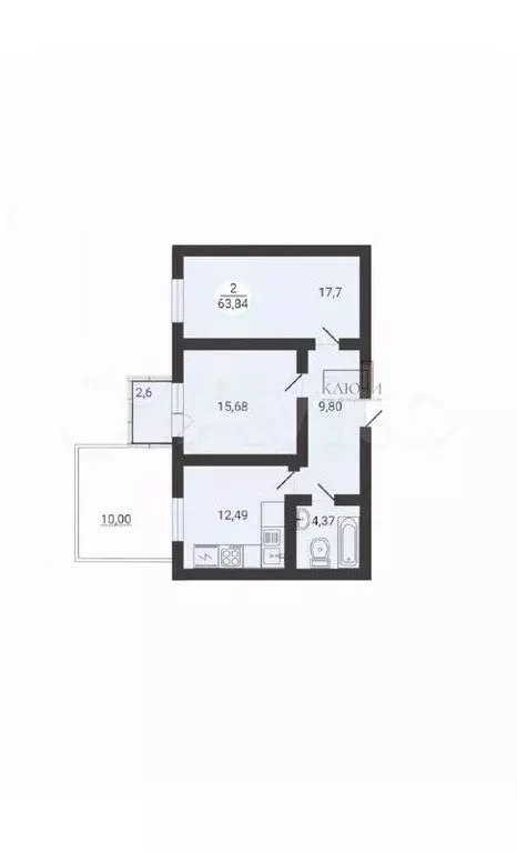 2-к кв. Челябинская область, Магнитогорск ул. Зеленый Лог, 69/1 (60.94 ... - Фото 2